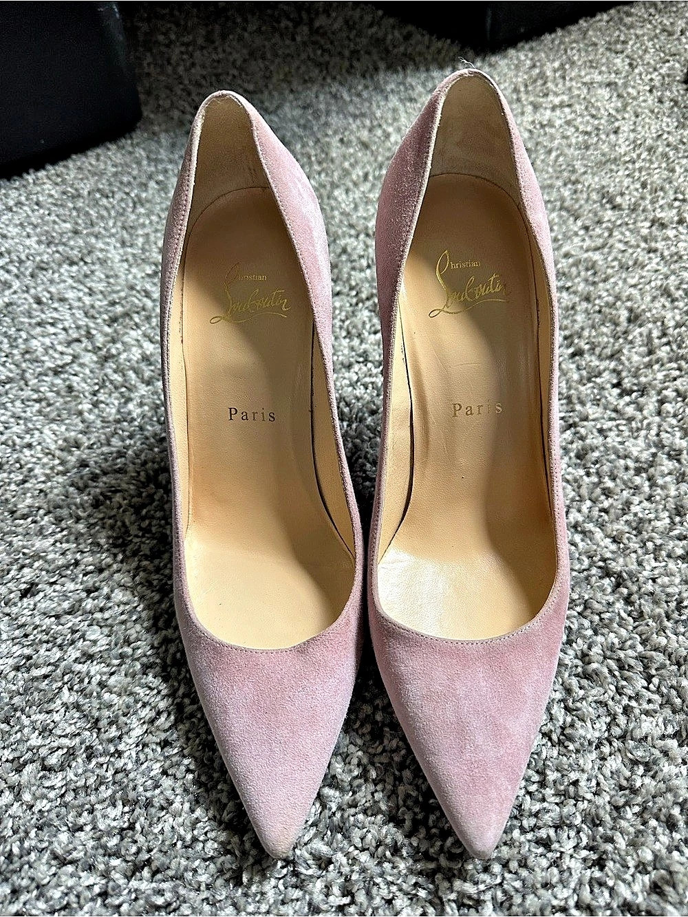 Christian Louboutin Pigalle Follies 100 Suede Pumps Pink Suede Pumps EU 38